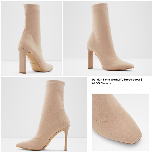 Sz 7.5 Aldo Delylah Pointed Toe Stiletto Heel Knit Ankle Sock Boot Booties‎ - Picture 1 of 16